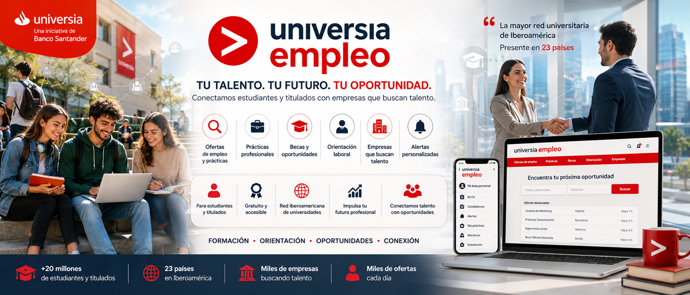 Universia Empleo es el portal de oportunidades, Colectivo Formativos Educativos Colegiados Instructivos Web Plataforma Capacidades Estudios Títulos Colaboración Propósitos